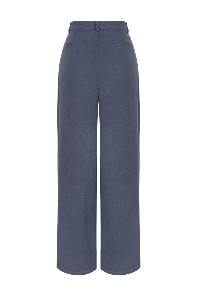 %100 Keten Bol Paça Pantolon - Görsel 2