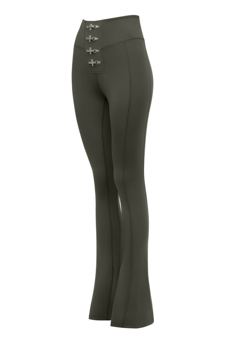 Gaia Flare Leggings Khaki - Görsel 4