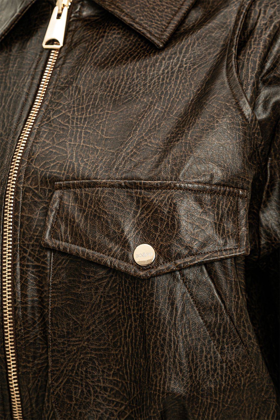 Meghan Leather Jacket Brown - Görsel 4