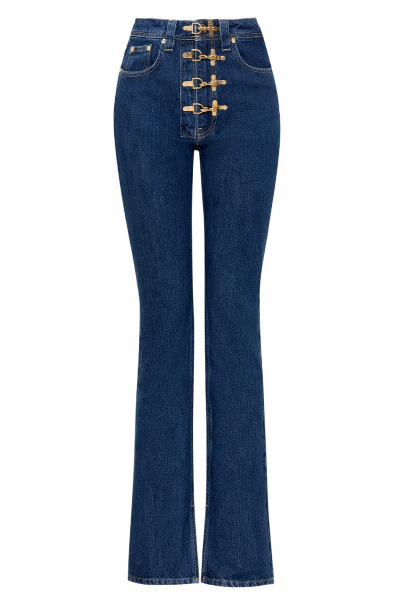 Gaia Flare Jeans Blue - Gold